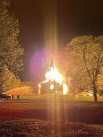 a burning church