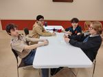Scouts at a table
