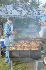 man at a grill